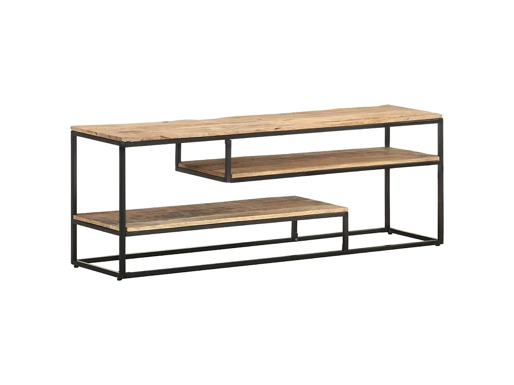 Tempe  Meuble TV 130x30x45 cm Bois de manguier brut