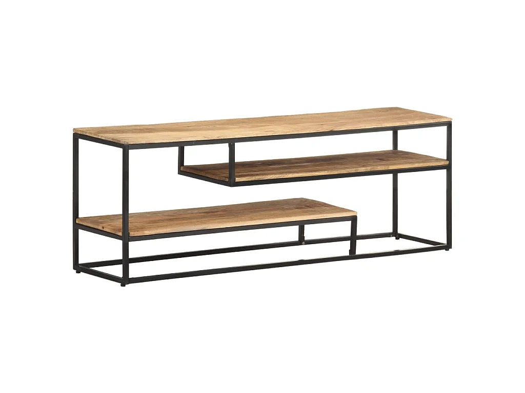 Tempe  Meuble TV 130x30x45 cm Bois de manguier brut