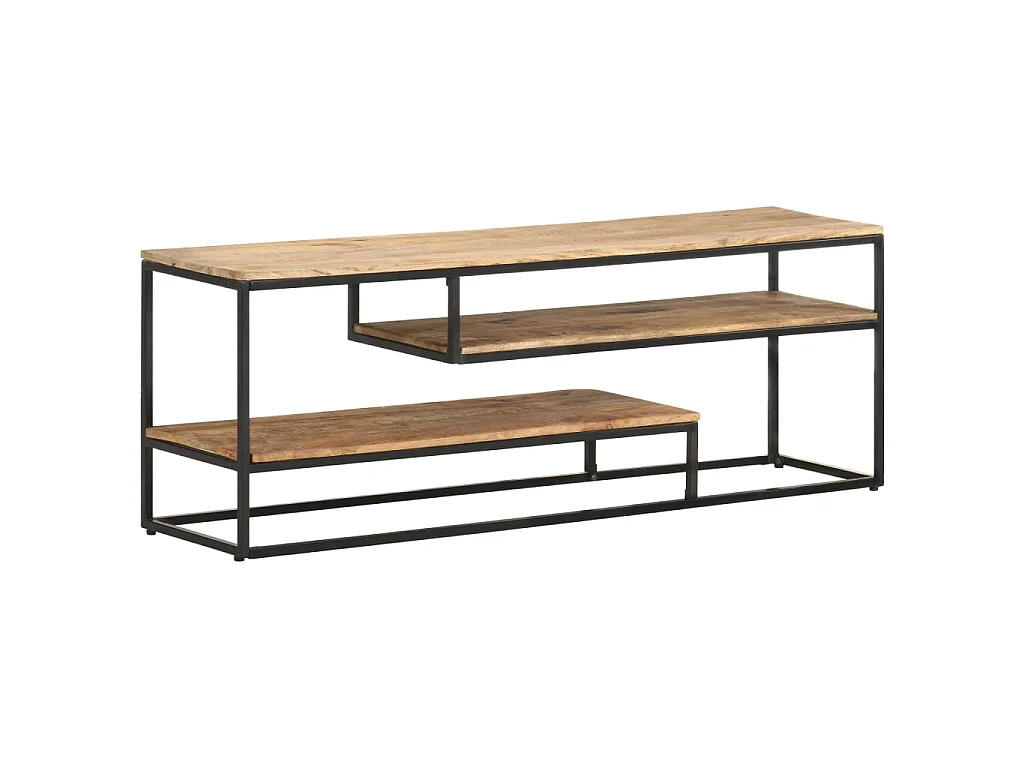 Tempe  Meuble TV 130x30x45 cm Bois de manguier brut