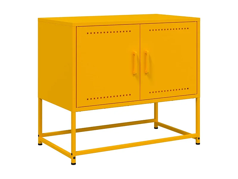 Cerlan  Meuble TV jaune moutarde 68,5x39x60,5 cm acier