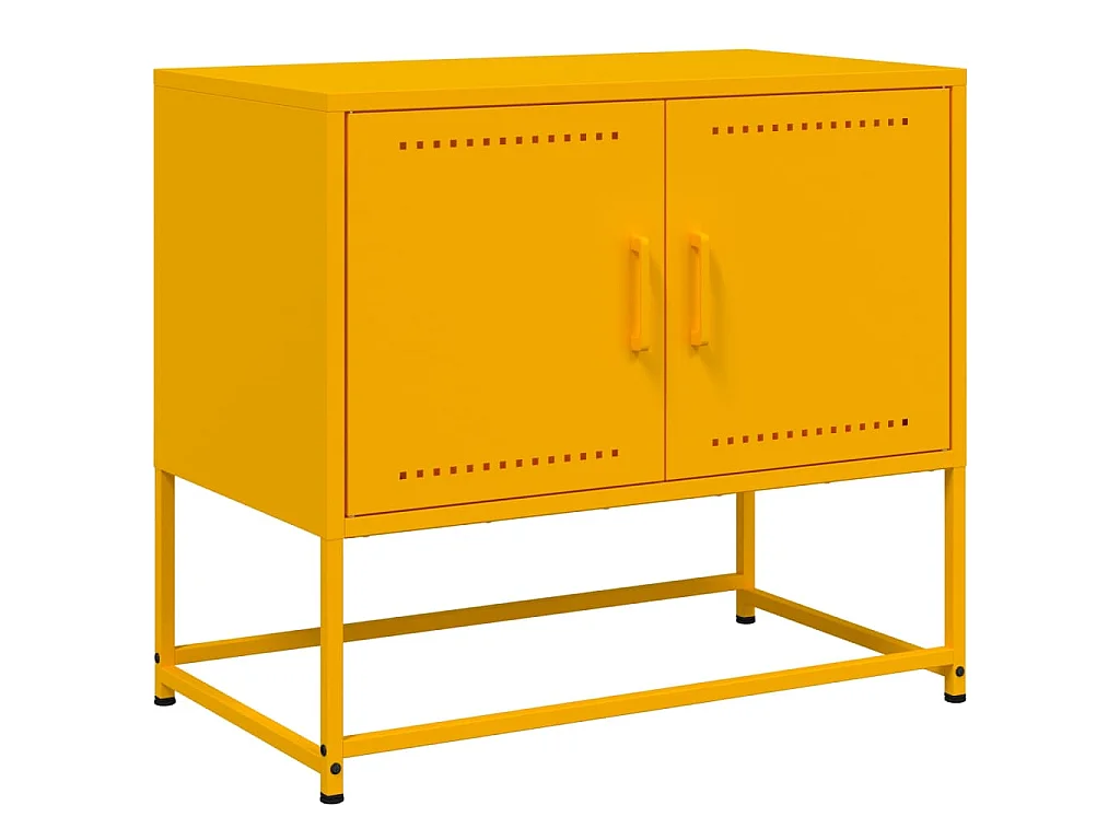 Cerlan  Meuble TV jaune moutarde 68,5x39x60,5 cm acier