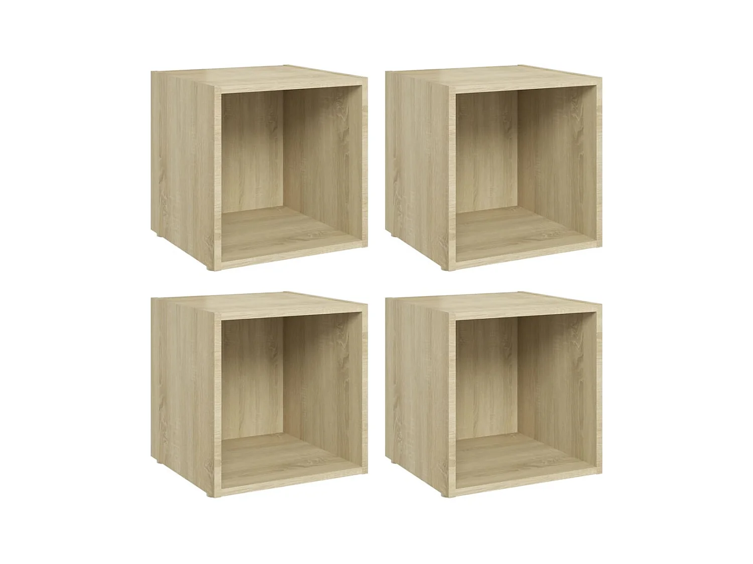Cape Canaveral  Tv-meubelen 4 st 37x35x37 cm bewerkt hout sonoma eikenkleurig