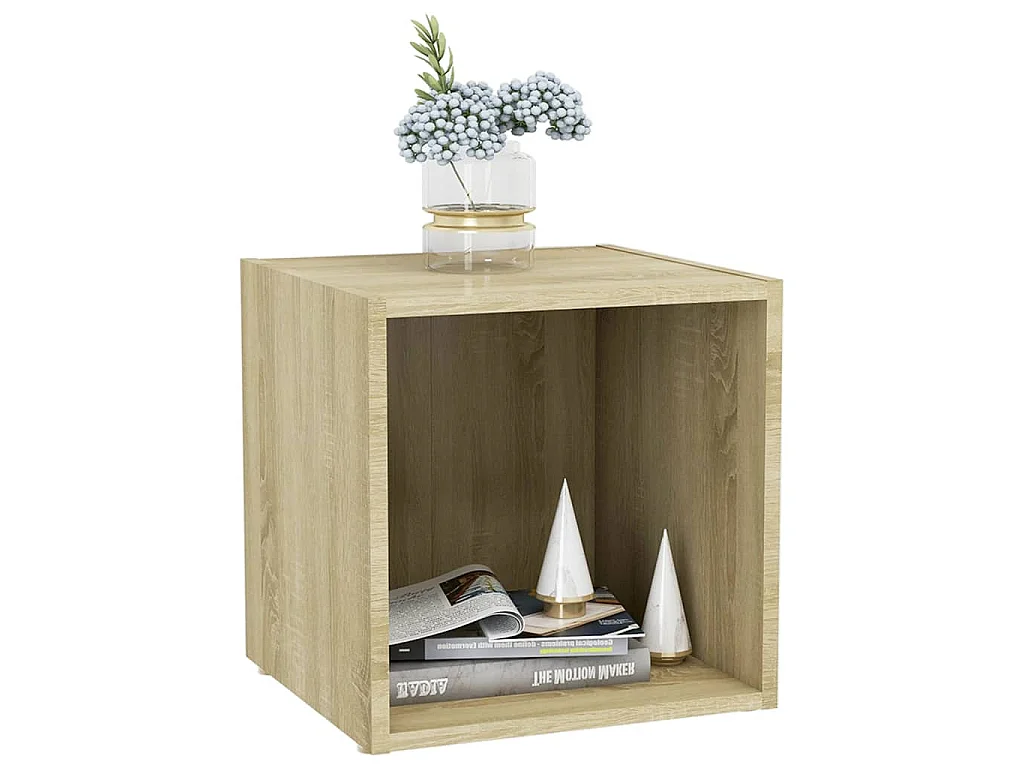 Cape Canaveral  Tv-meubelen 4 st 37x35x37 cm bewerkt hout sonoma eikenkleurig
