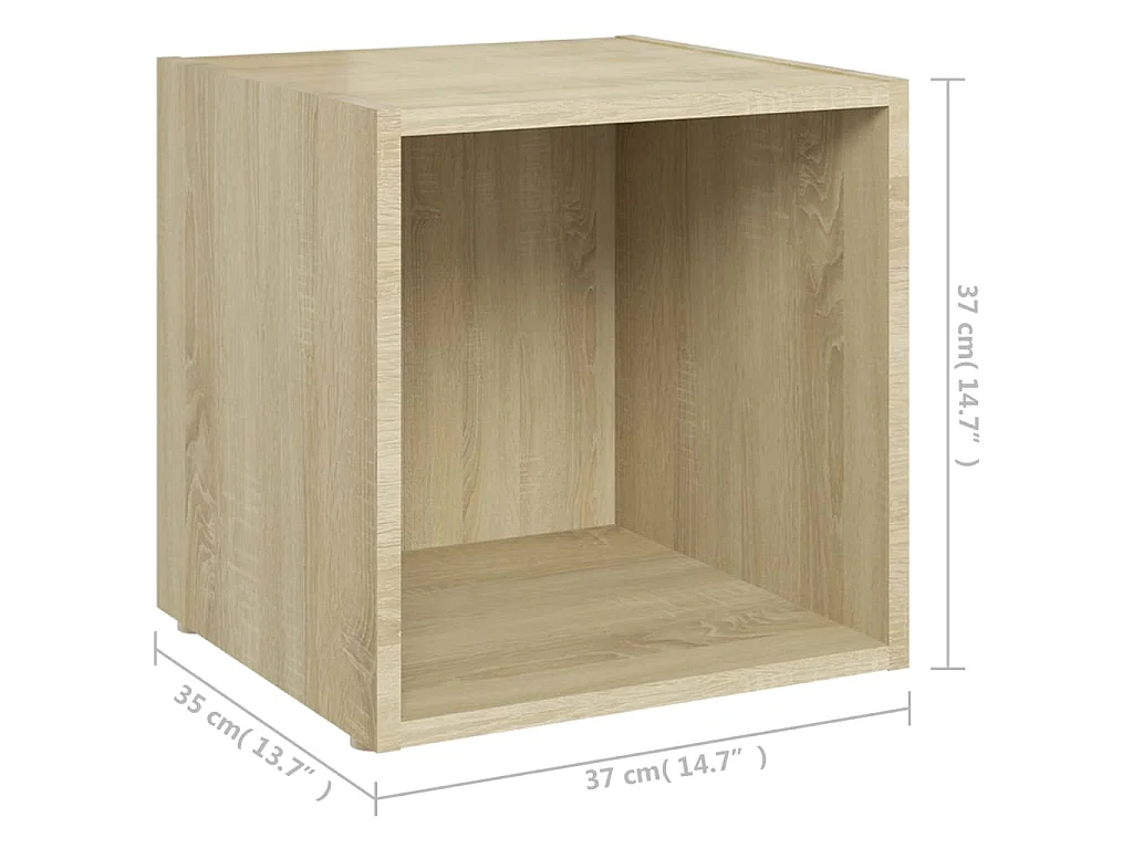 Cape Canaveral  Tv-meubelen 4 st 37x35x37 cm bewerkt hout sonoma eikenkleurig