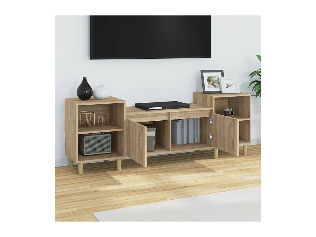Grylis  Meuble TV Chêne sonoma 160x35x55 cm Bois d'ingénierie