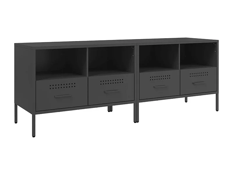 Dundrum  Meubles TV 2 pcs noir 68x39x50,5 cm acier