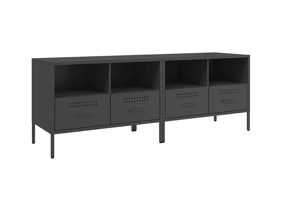 Dundrum  Tv-meubelen 2 st 68x39x50,5 cm staal zwart