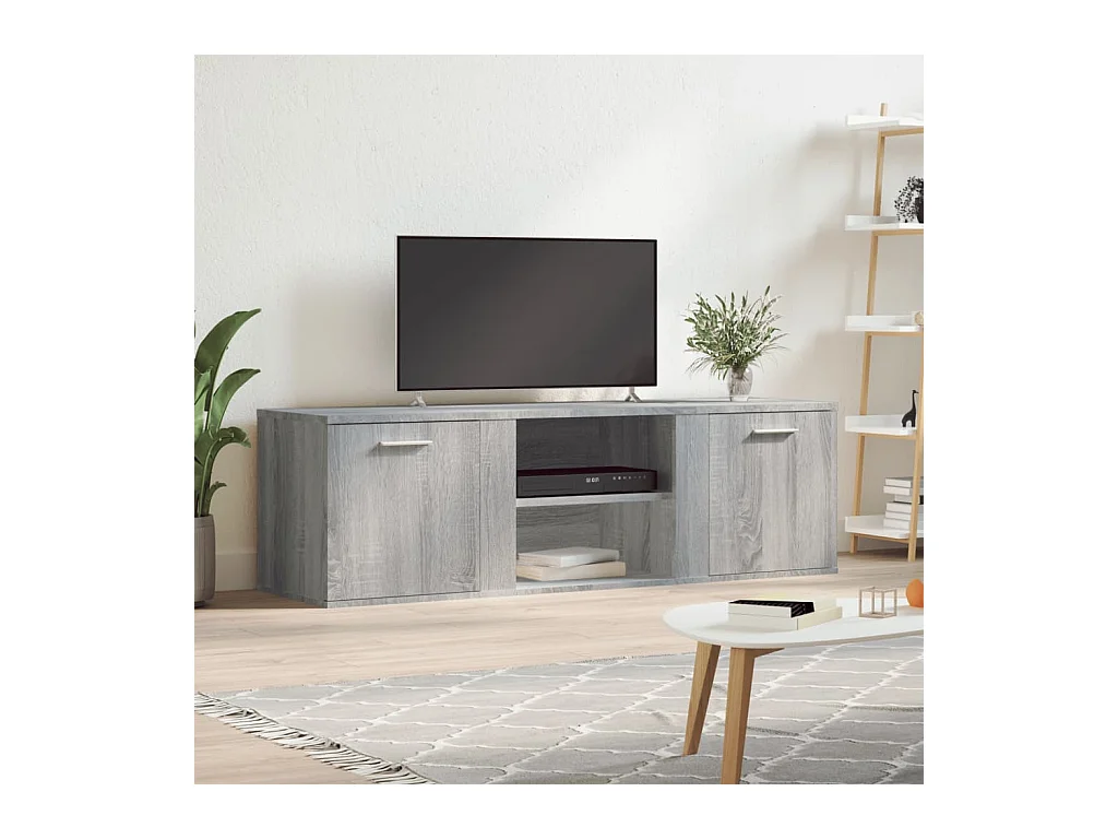 Teodoro Giuseppe  Meuble TV sonoma gris 120x34x37 cm bois d'ingénierie