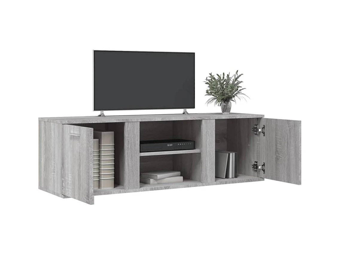 Teodoro Giuseppe  Meuble TV sonoma gris 120x34x37 cm bois d'ingénierie