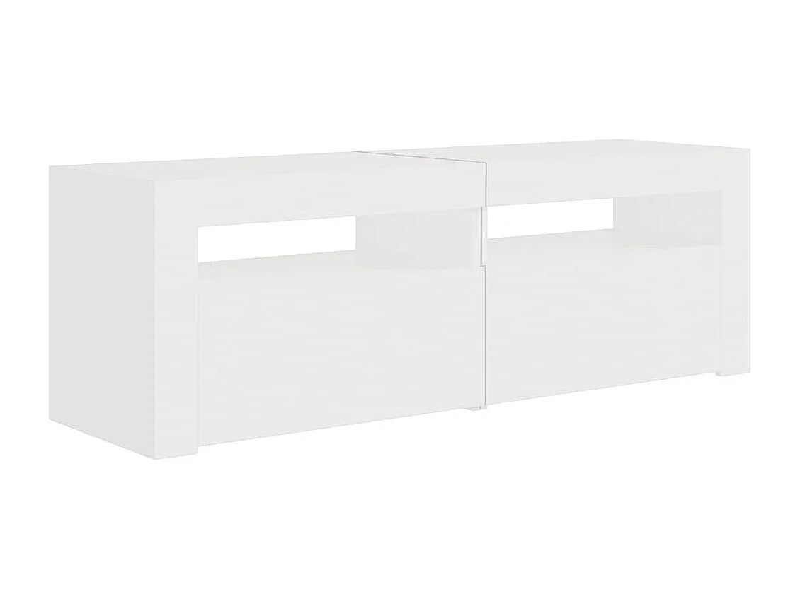 Denril  Meuble TV avec lumières LED blanc 120x35x40 cm