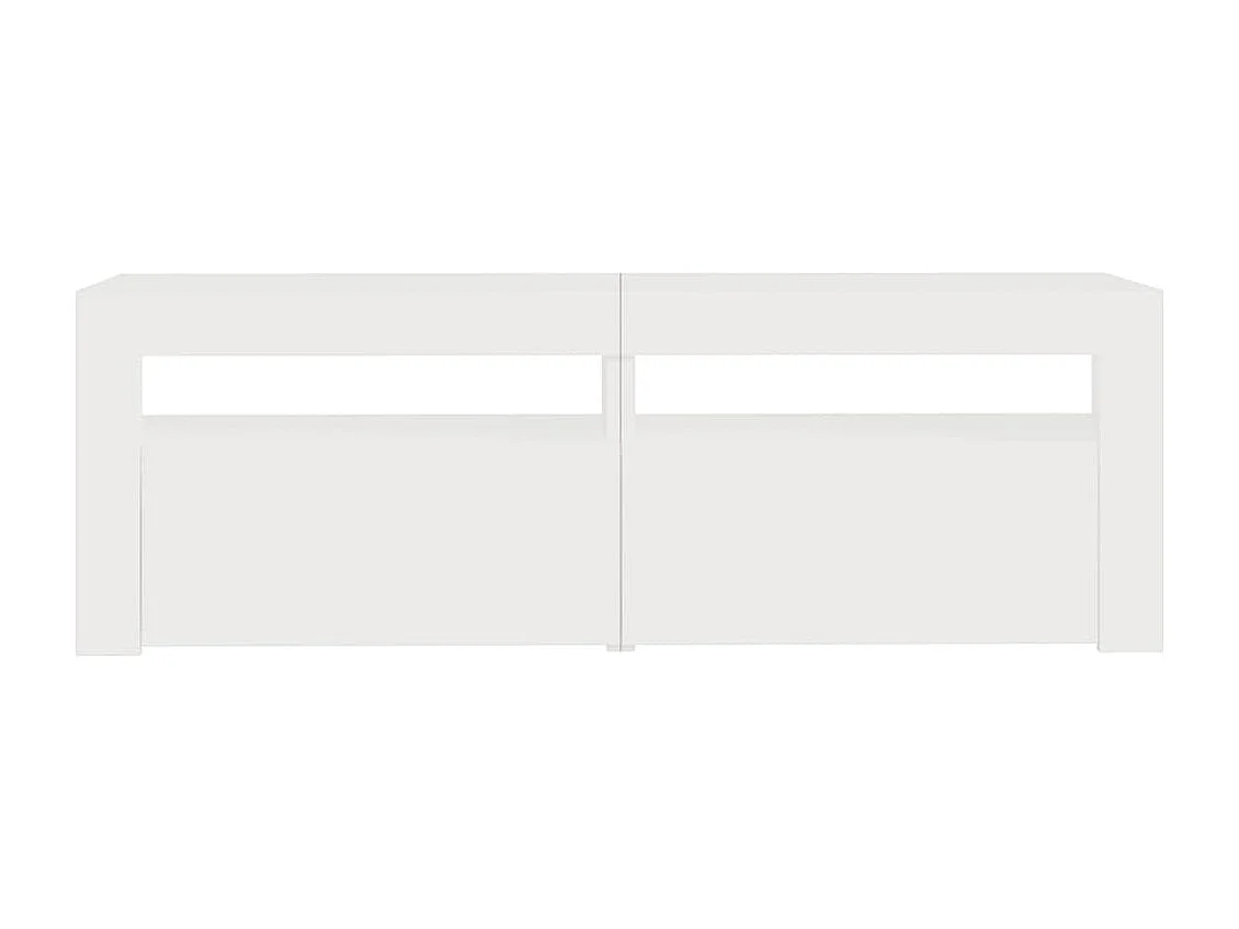 Denril  Meuble TV avec lumières LED blanc 120x35x40 cm