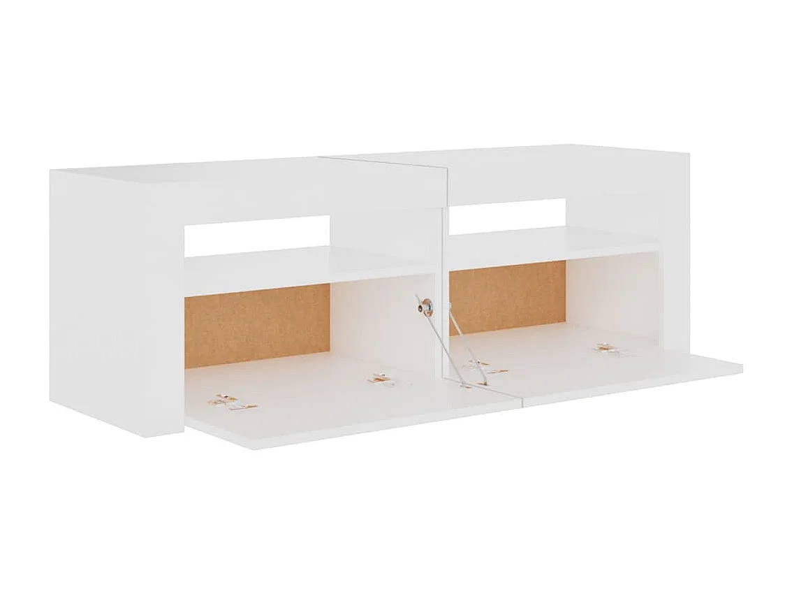 Denril  Meuble TV avec lumières LED blanc 120x35x40 cm