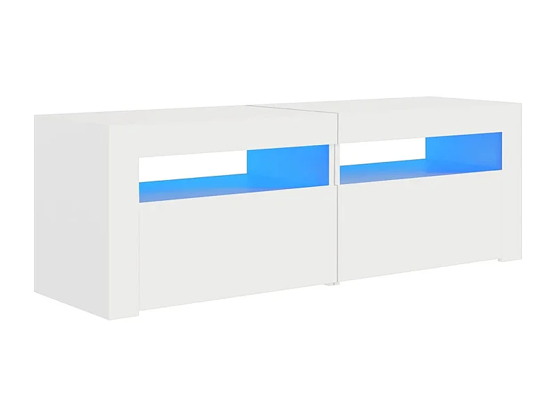 Denril  Meuble TV avec lumières LED blanc 120x35x40 cm