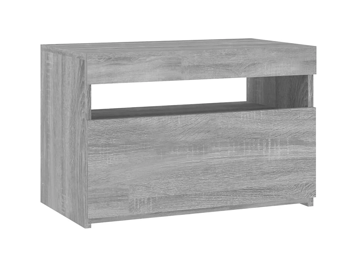 Ilion  Meuble TV avec lumières LED Sonoma gris 60x35x40 cm