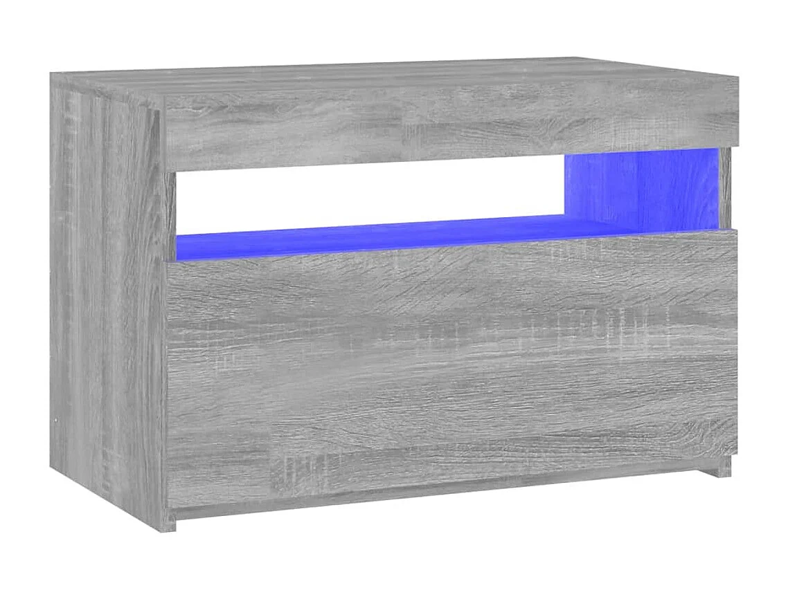 Ilion  Meuble TV avec lumières LED Sonoma gris 60x35x40 cm