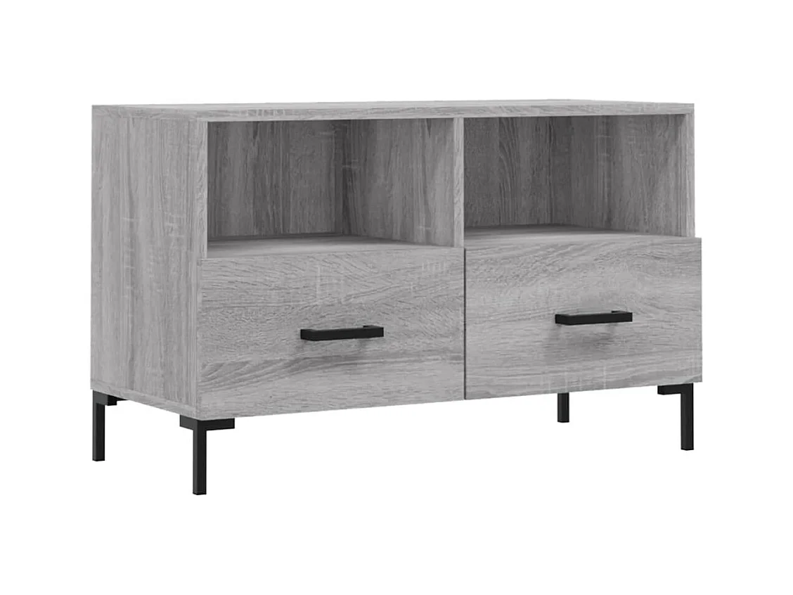 Hirlen  Meuble TV Sonoma gris 80x36x50 cm Bois d'ingénierie