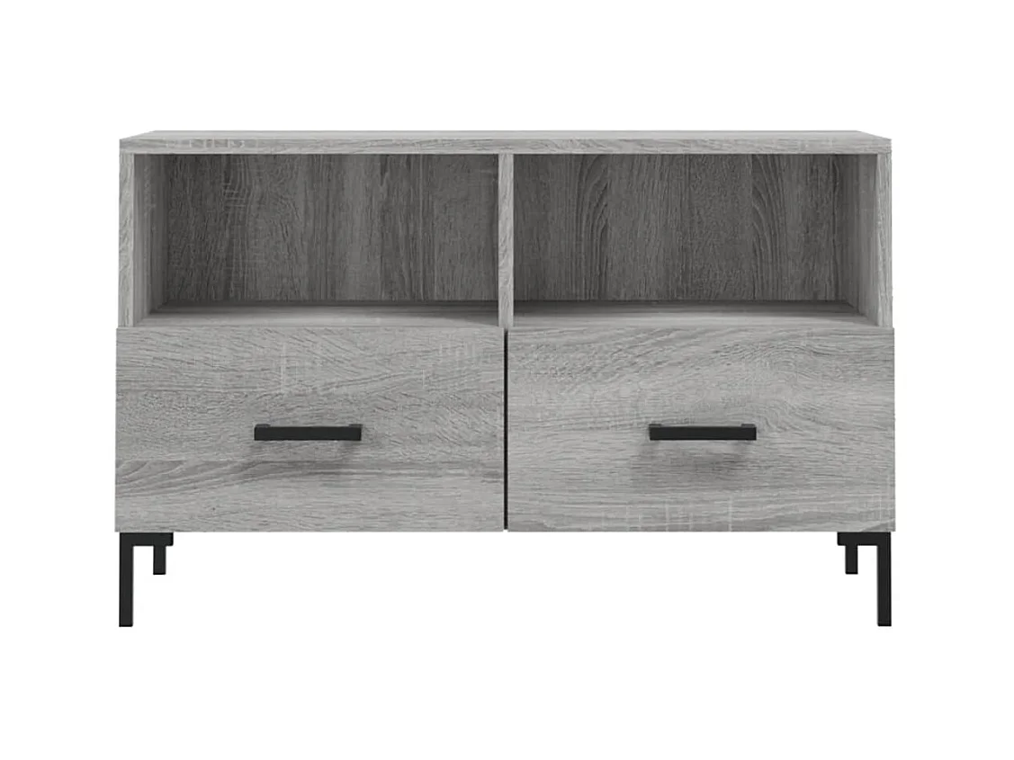 Hirlen  Meuble TV Sonoma gris 80x36x50 cm Bois d'ingénierie