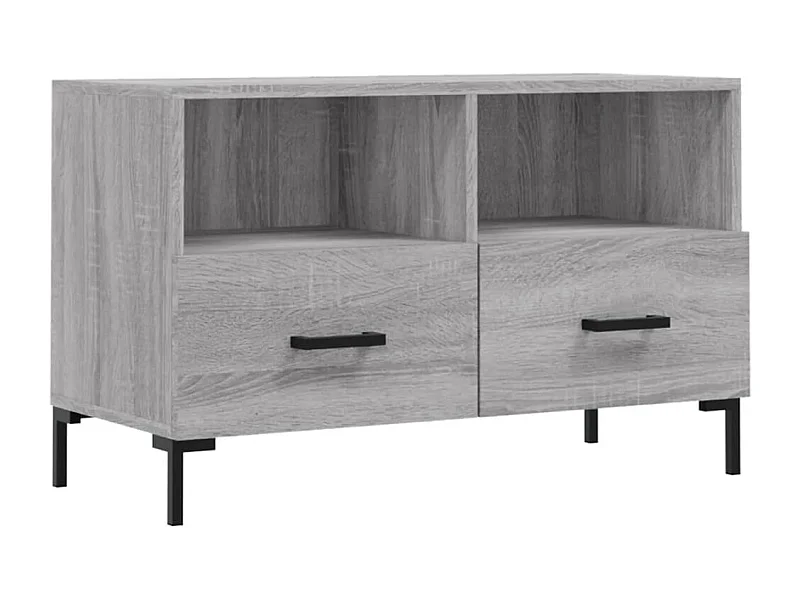 Hirlen  Tv-meubel 80x36x50 cm bewerkt hout grijs sonoma eikenkleurig