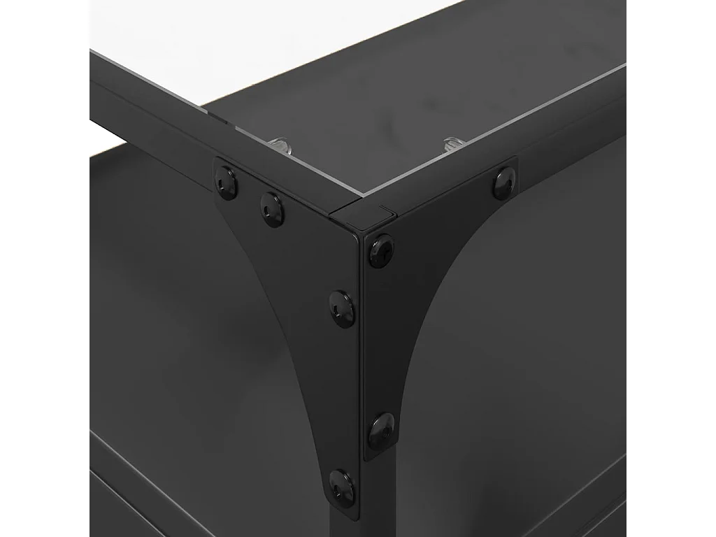 Varel  Mueble TV tablero cristal madera ingeniería negro 60x35x51 cm