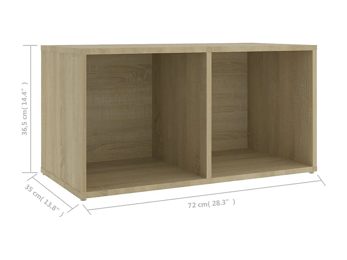 Cootehall  Meuble TV chêne sonoma 72x35x36,5 cm bois d’ingénierie