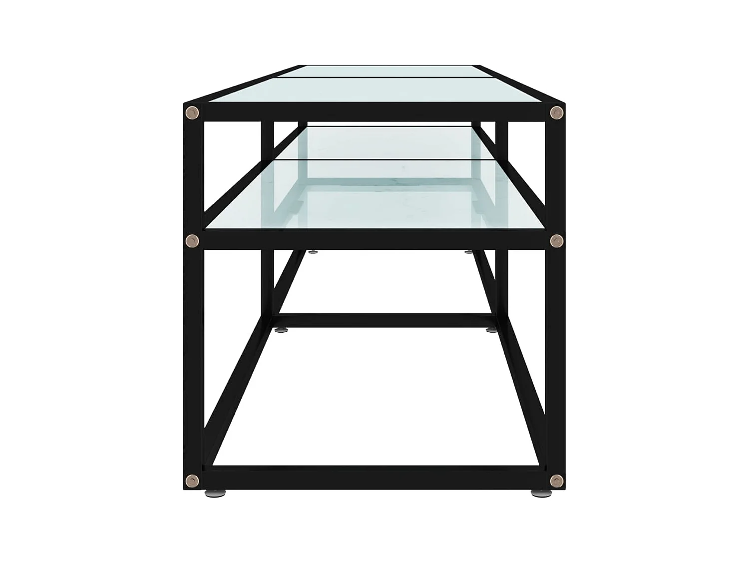 Ballypatrick  Mueble de TV vidrio templado color mármol blanco 160x40x40,5 cm