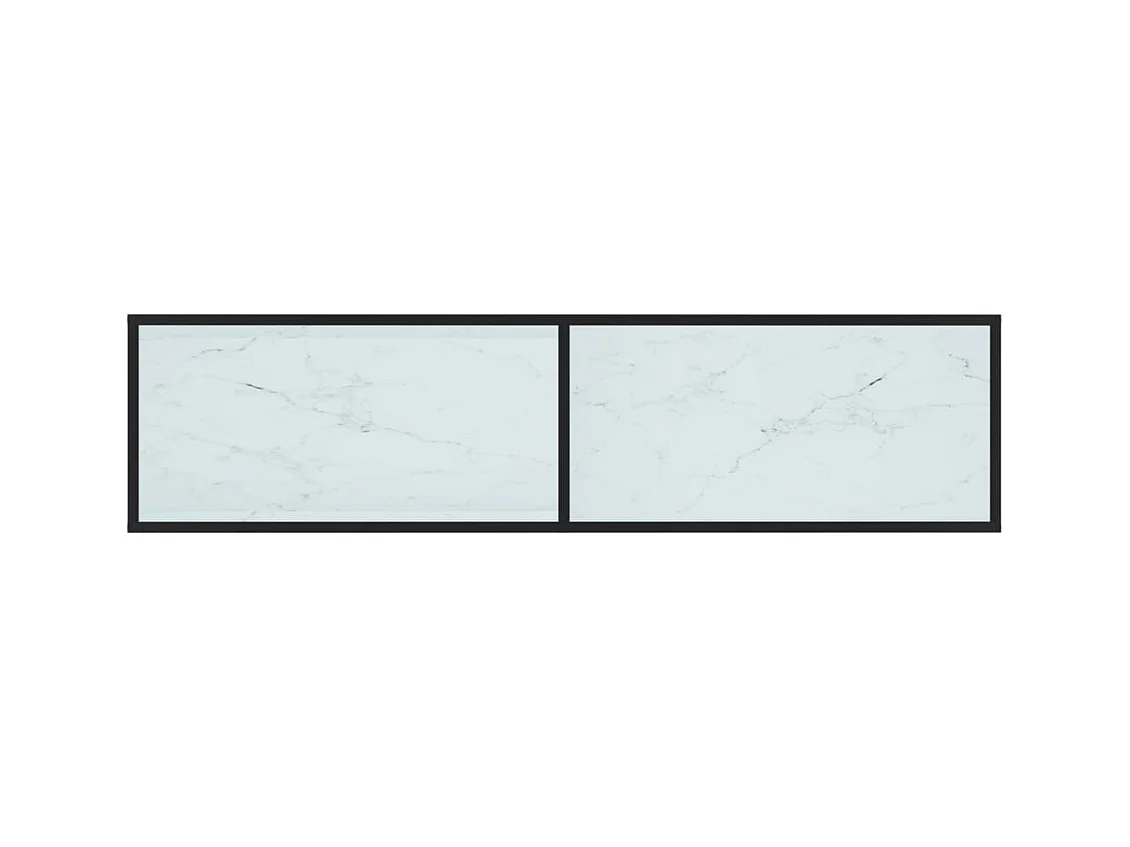Ballypatrick  Mueble de TV vidrio templado color mármol blanco 160x40x40,5 cm