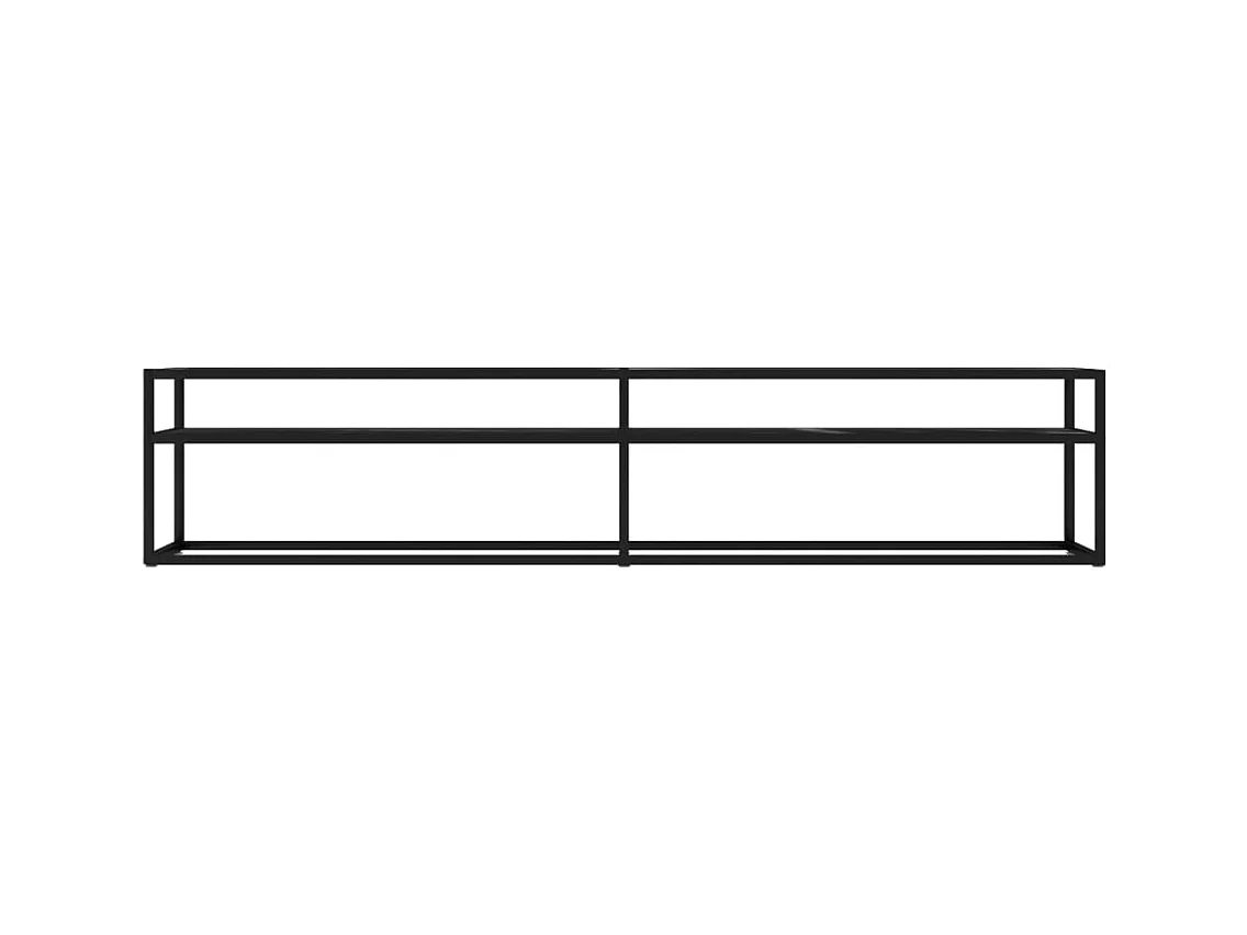 Ballypatrick  Meuble TV marbre noir 200x40x40,5 cm verre trempé