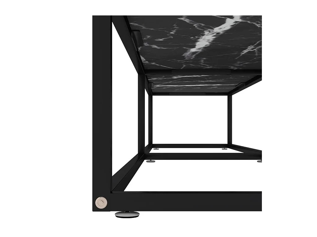 Ballypatrick  Meuble TV marbre noir 200x40x40,5 cm verre trempé