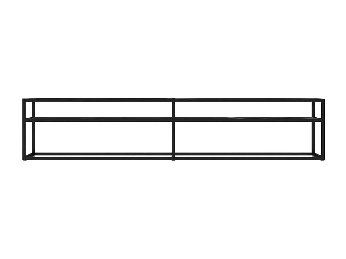 Ballypatrick  Meuble TV marbre noir 200x40x40,5 cm verre trempé