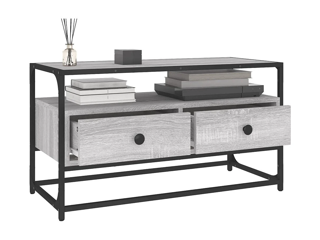 Bralir  Tv-meubel 80x35x45 cm bewerkt hout grijs sonoma eikenkleurig