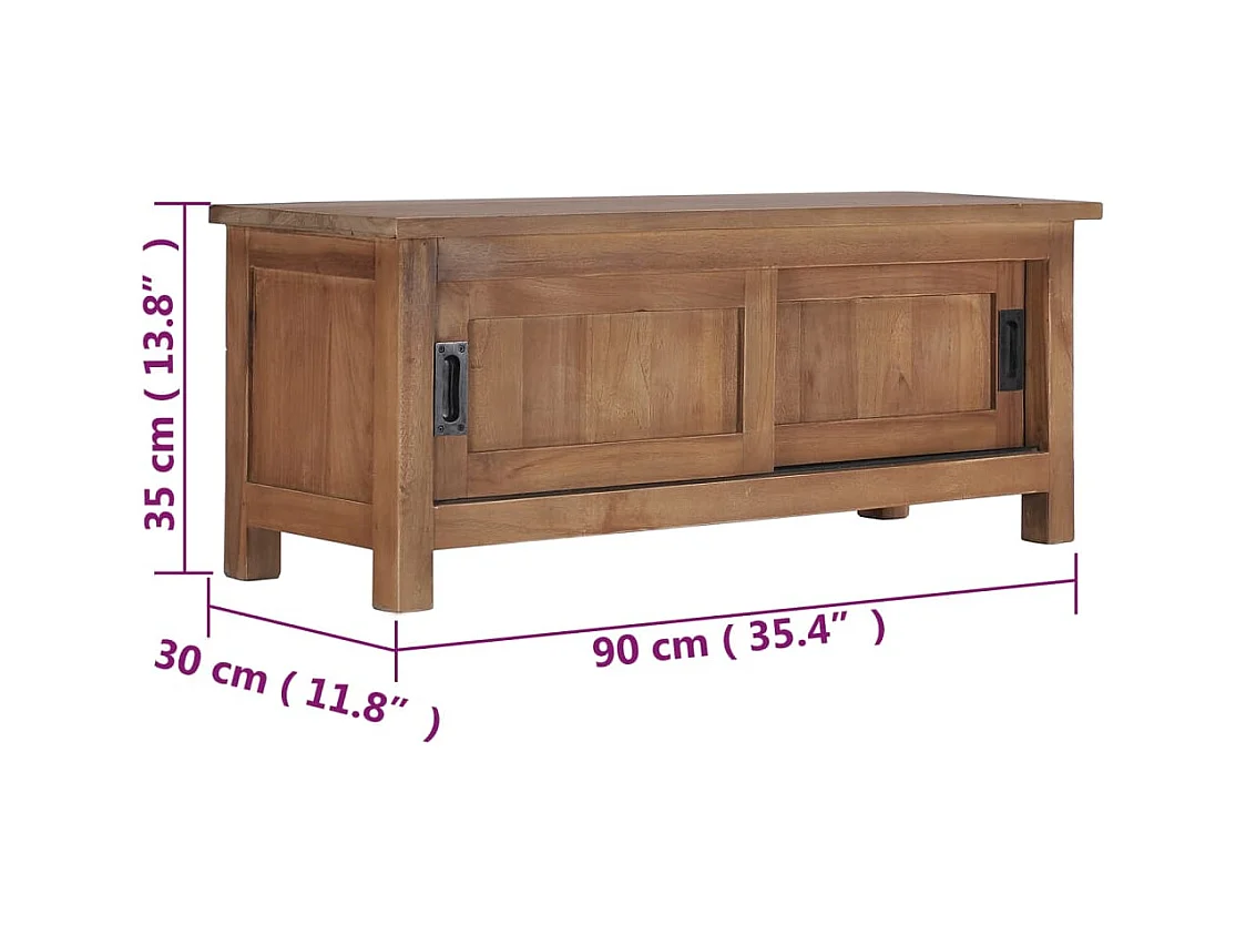 Garden Furniture -  Meuble TV 90x30x35 cm Bois de teck massif