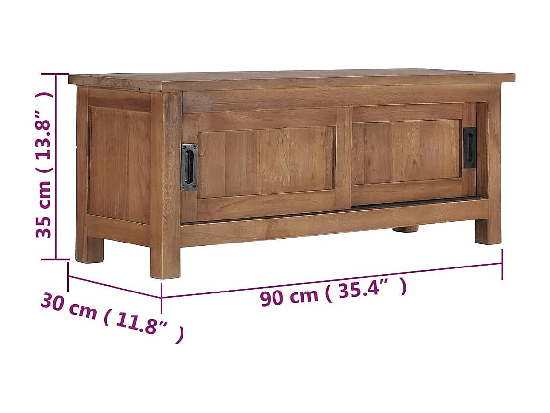 Garden Furniture -  Meuble TV 90x30x35 cm Bois de teck massif