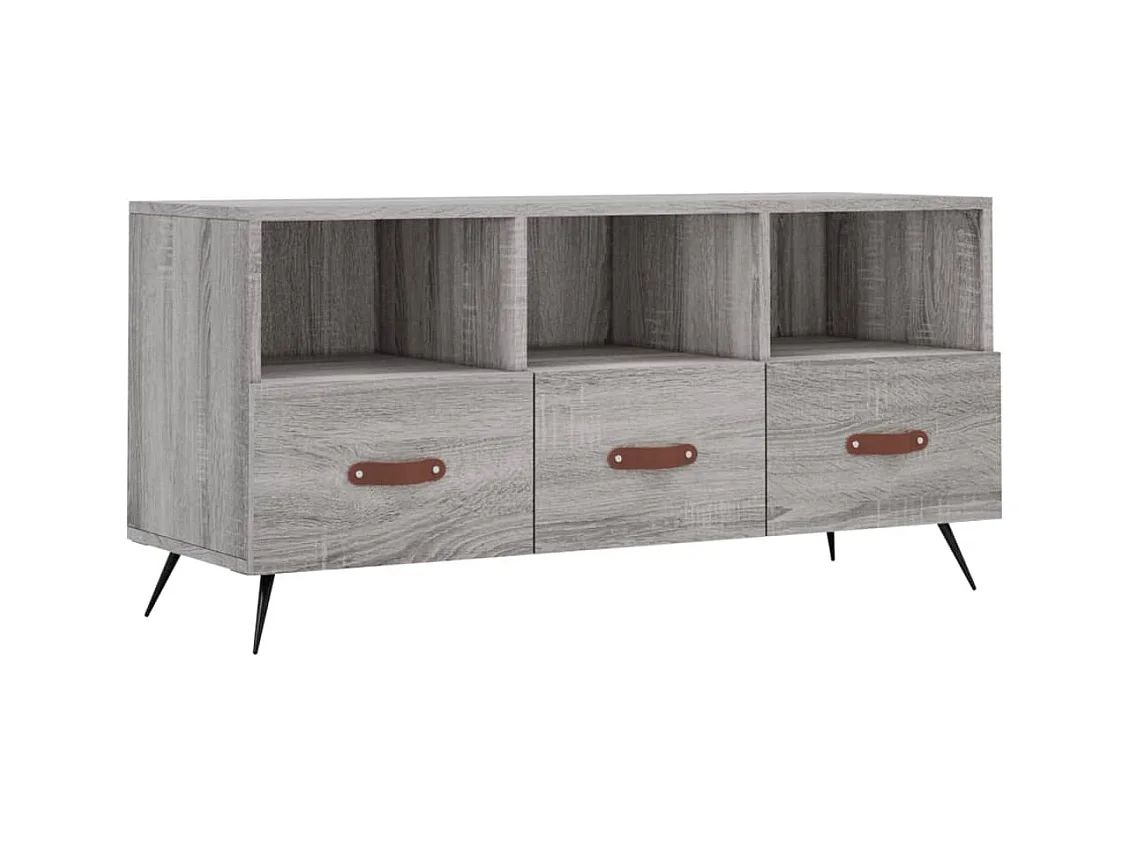 Qandrel  Tv-meubel 102x36x50 cm bewerkt hout grijs sonoma eikenkleurig