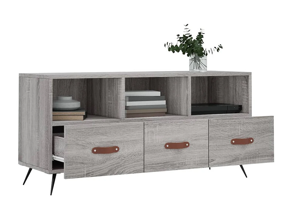 Qandrel  Mueble de TV madera de ingeniería gris Sonoma 102x36x50 cm