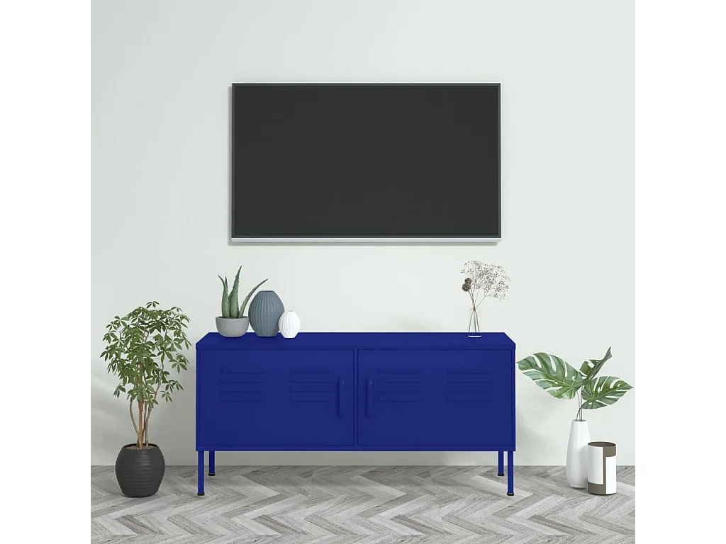 Drøbak  Meuble TV Bleu marine 105x35x50 cm Acier