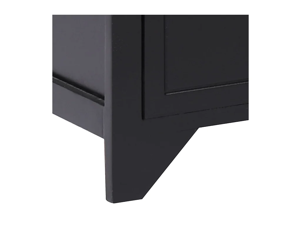 Éric-Paul-Louis  Mueble para TV madera maciza de paulownia negro 108x30x40 cm