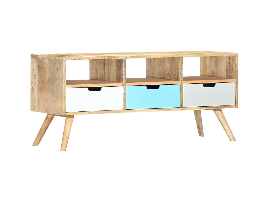 Garden Furniture -  Meuble TV 110x35x48 cm Bois de manguier massif