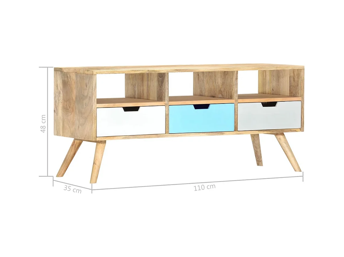 Garden Furniture -  Meuble TV 110x35x48 cm Bois de manguier massif