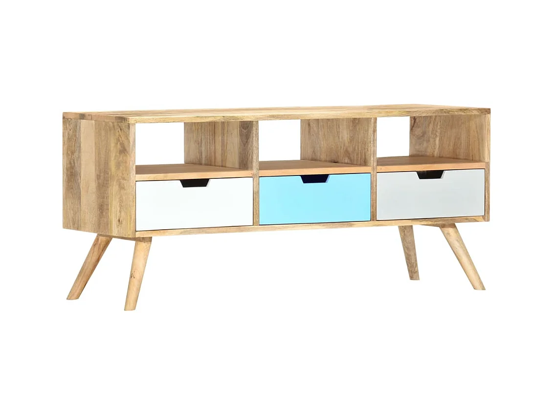 Garden Furniture -  Meuble TV 110x35x48 cm Bois de manguier massif