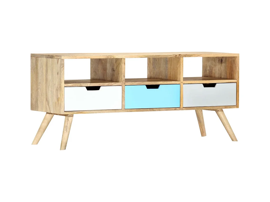 Garden Furniture -  Meuble TV 110x35x48 cm Bois de manguier massif