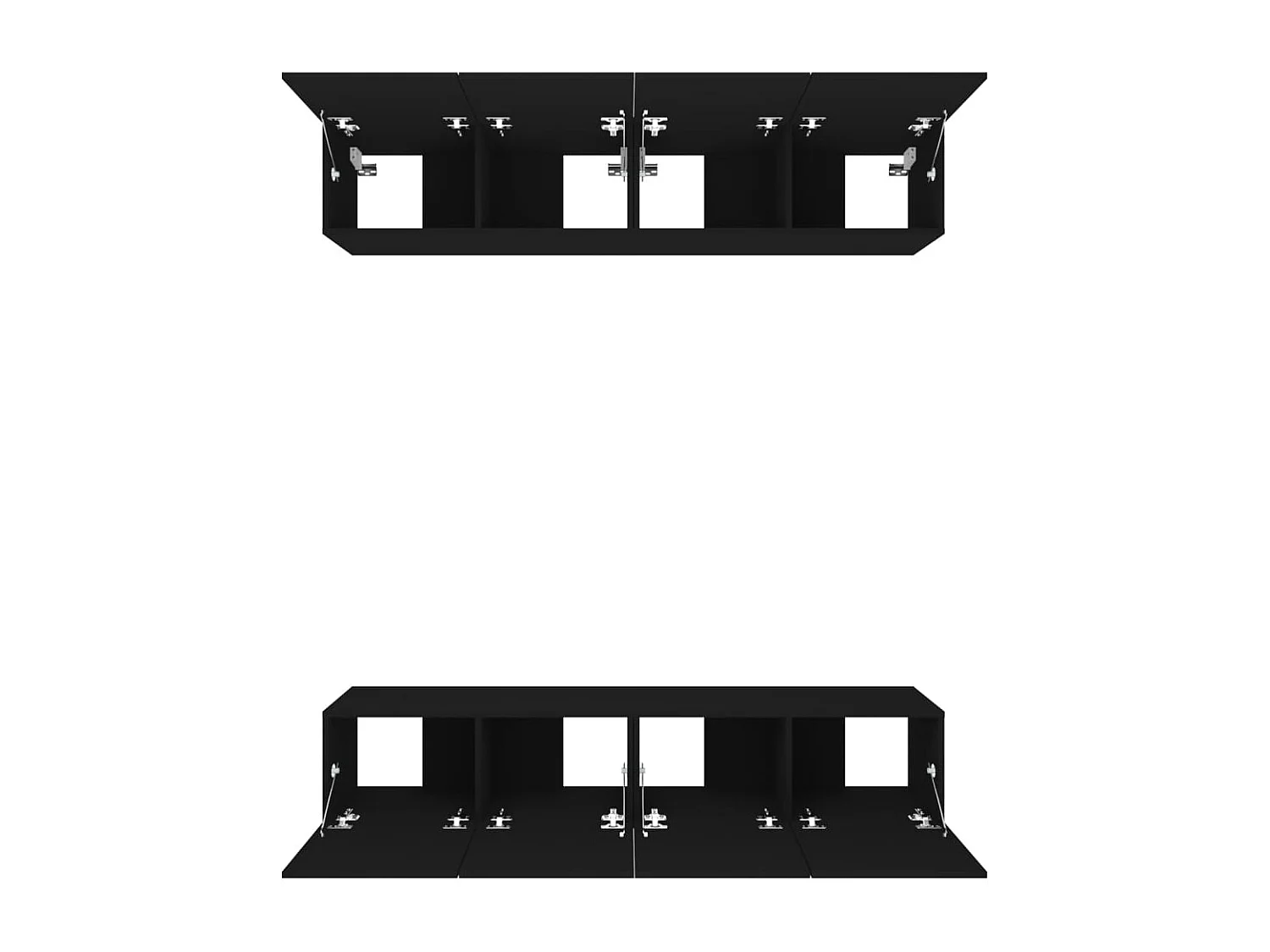 Assumption  Set muebles de TV 4 uds madera contrachapada negro 80x30x30 cm