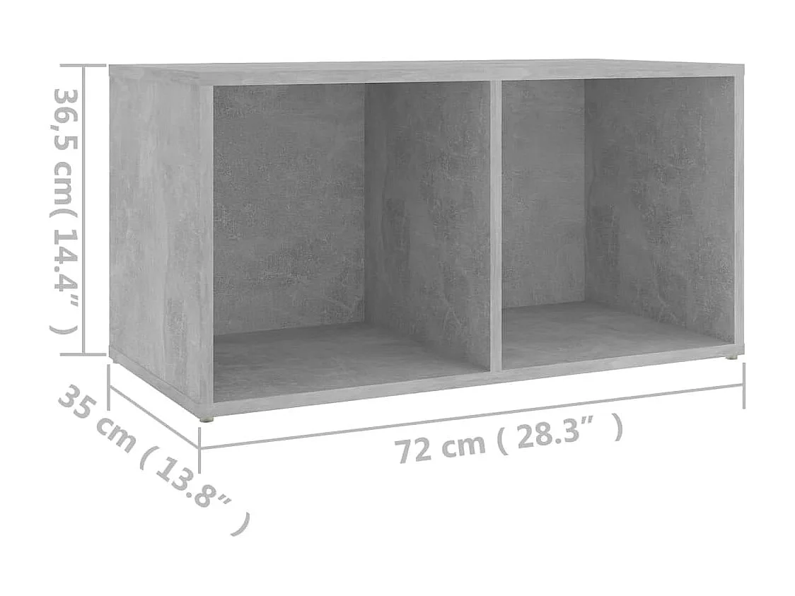 Cootehall  Meuble TV gris béton 72x35x36,5 cm bois d’ingénierie