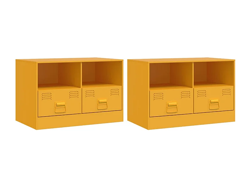 Amelie  Tv-meubelen 2 st 67x39x44 cm staal mosterdgeel