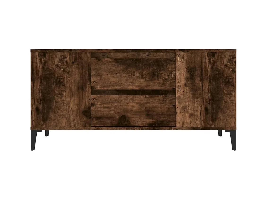 Hermiston  Meuble TV Chêne fumé 102x44,5x50 cm Bois d'ingénierie