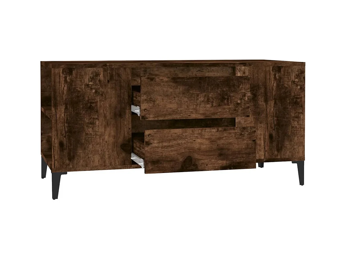 Hermiston  Meuble TV Chêne fumé 102x44,5x50 cm Bois d'ingénierie