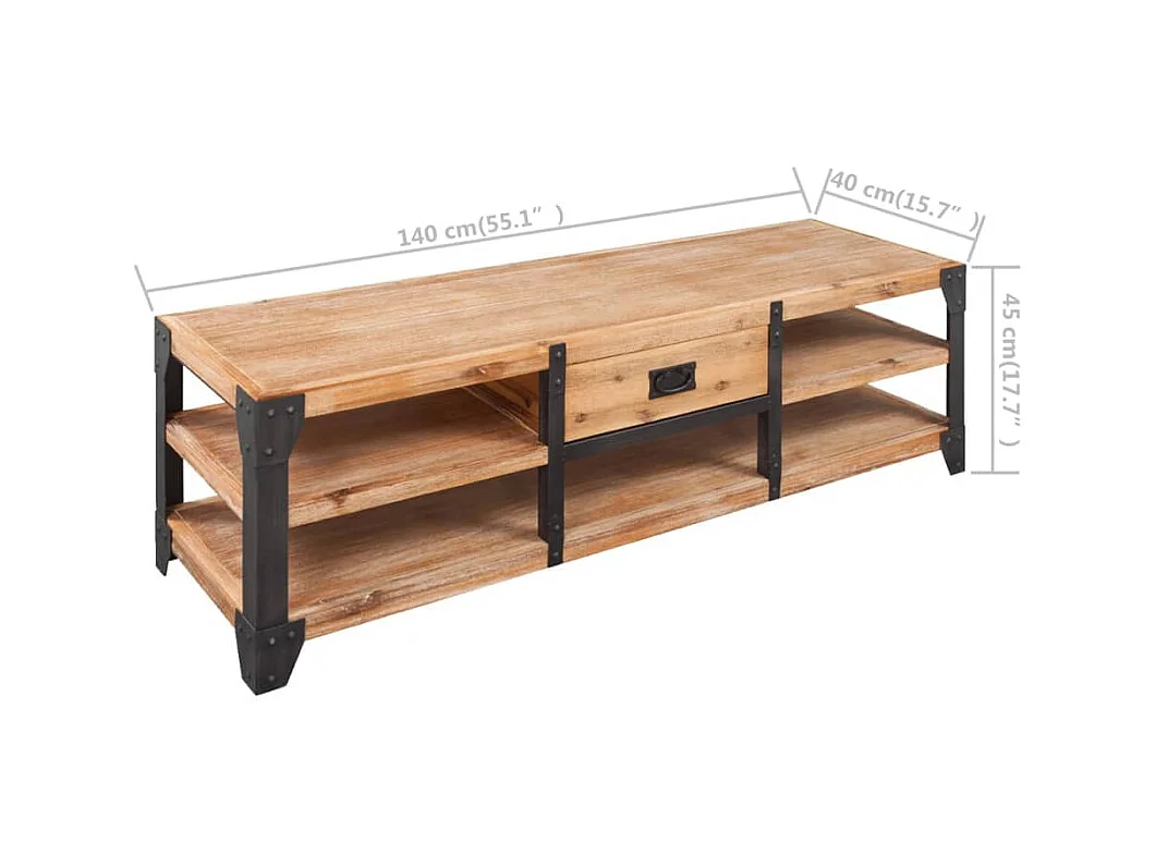 Garden Furniture -  Tv-meubel 140x40x45 cm massief acaciahout