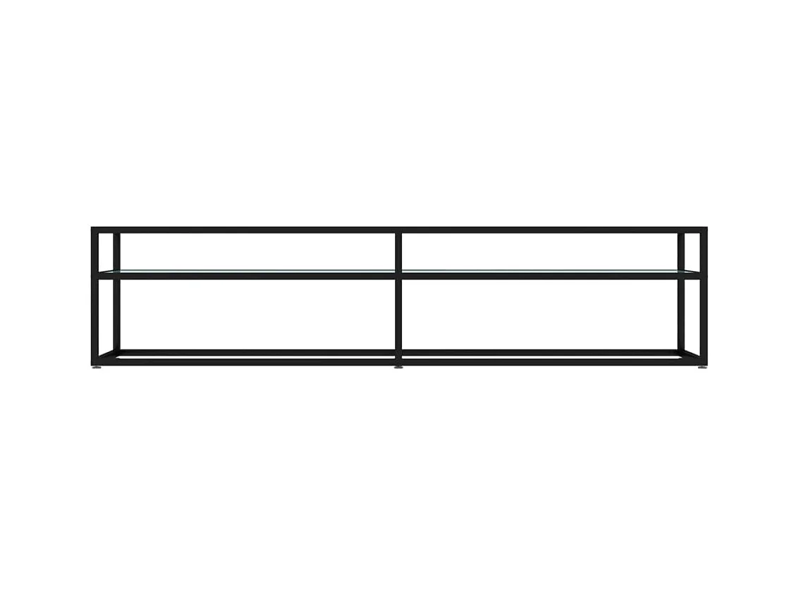 Ballypatrick  Mueble de TV vidrio templado color mármol blanco 180x40x40,5 cm