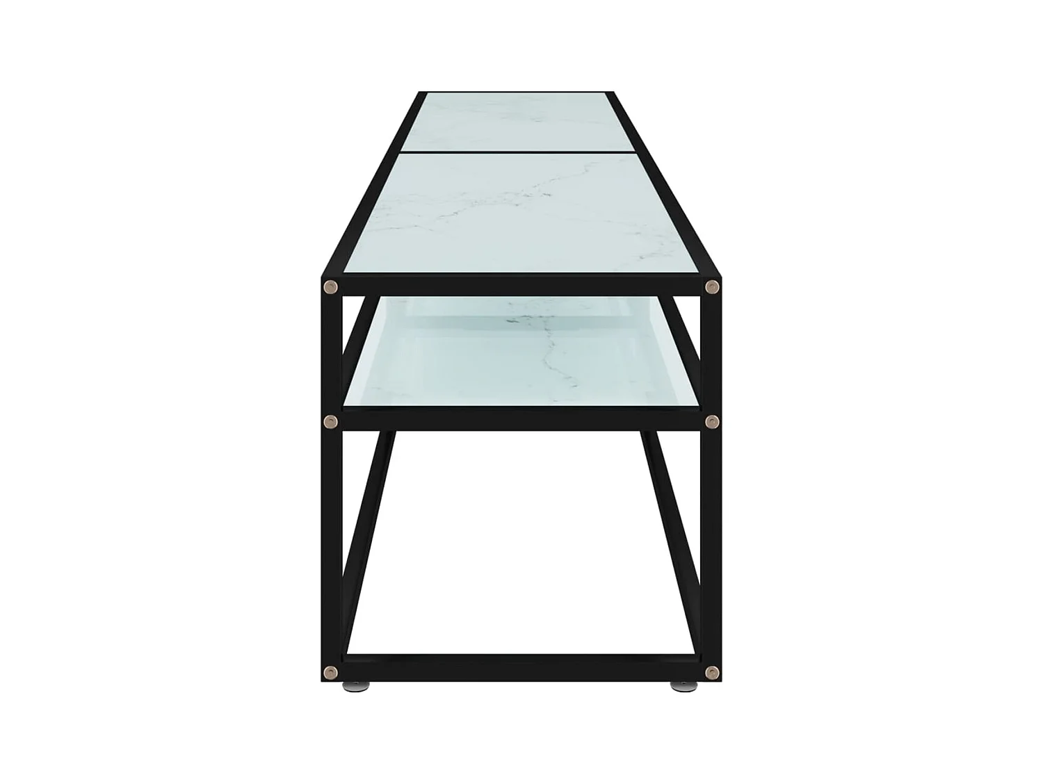 Ballypatrick  Mueble de TV vidrio templado color mármol blanco 180x40x40,5 cm