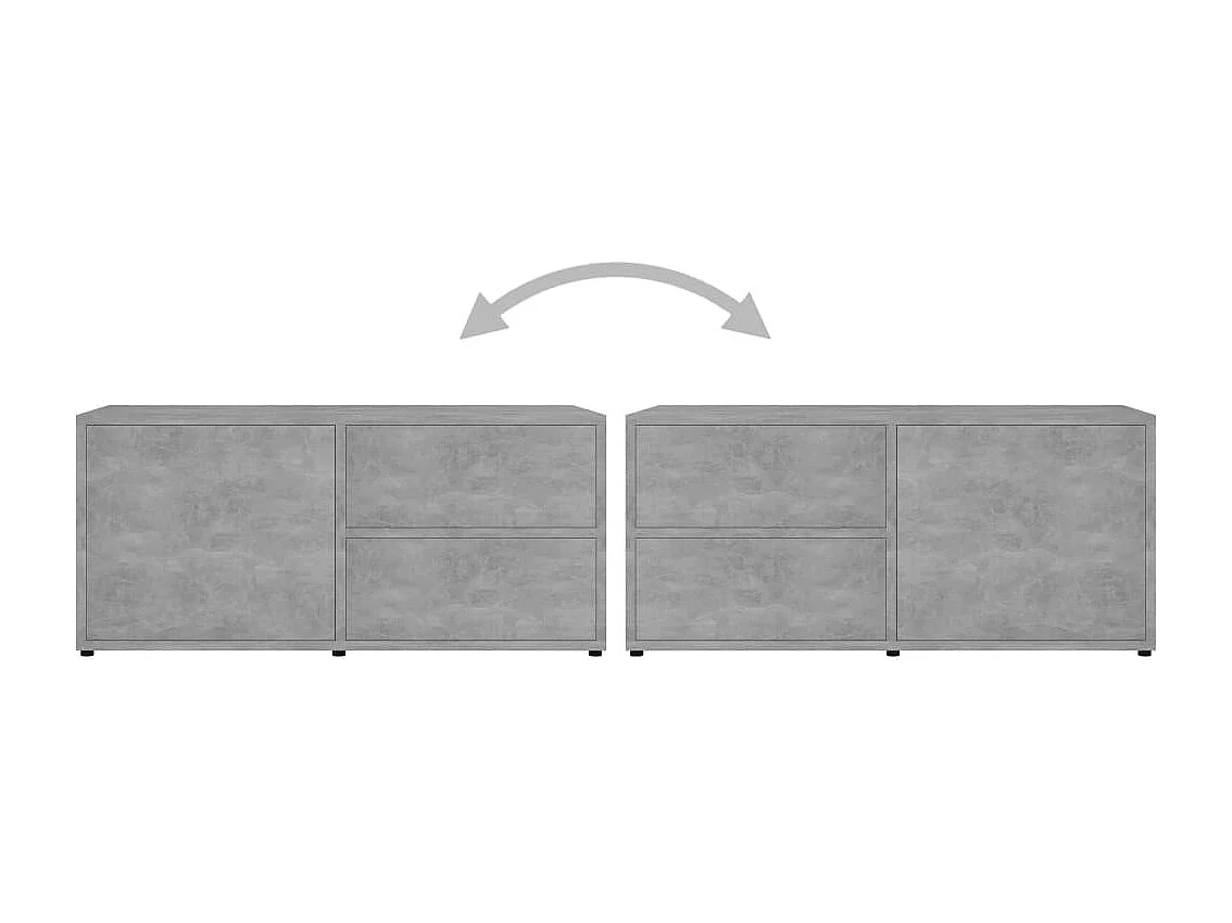 Waianae  Meuble TV Gris béton 80x34x36 cm Bois d'ingénierie