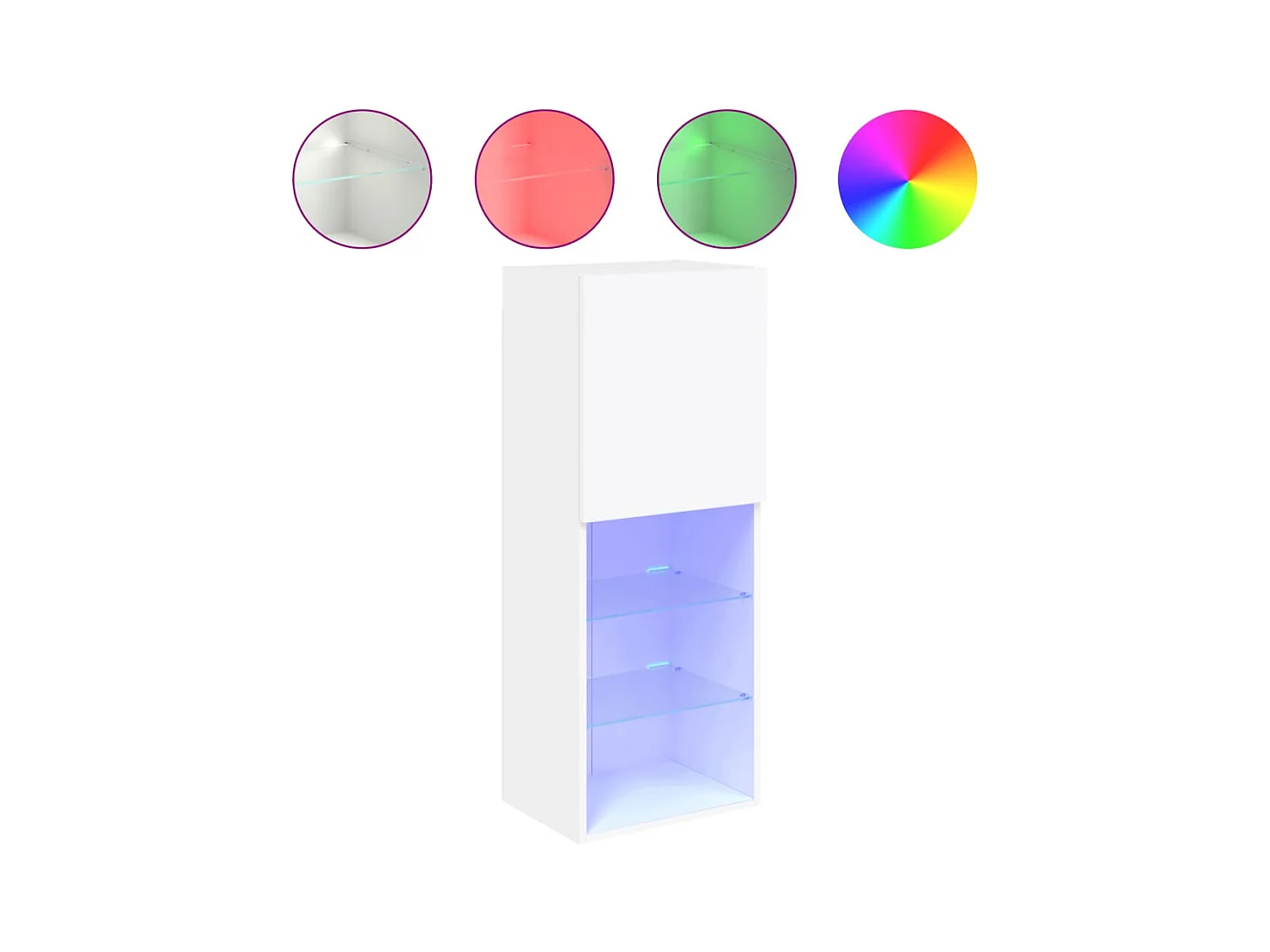 Almar  Meuble TV avec lumières LED blanc 40,5x30x102 cm